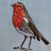 Petirrojo/ European Robin/ Pintarroxo. Embroider project by Lúcia Safi - 09.02.2020