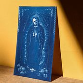 "Santa Muerte", cianotipo sobre papel acuarela 250gr. Photograph project by Laura Korinfeld - 09.03.2020