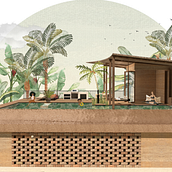 Project in Kerala, India. Un proyecto de Ilustración arquitectónica, Collage, Concept Art, Diseño y Arquitectura interior de Sakshi Mathur - 03.09.2020