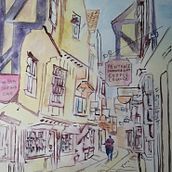 My project in Architectural Sketching with Watercolor and Ink course. Un proyecto de Pintura a la acuarela de CASSANDRA ANDERSON - 07.10.2020