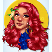 My project in Female Character Portraits in Procreate course. Un proyecto de Ilustración digital de Rich Manligues - 14.09.2020