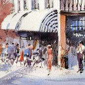 My project in Architectural Sketching with Watercolor and Ink course. Watercolor Painting project by Mineke Reinders - 09.08.2020