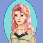 Here my final project, I will definitely draw more portraits like this !. Digital Illustration project by Marie-lou Fernandez - 09.08.2020