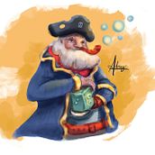 Abuelito pirata. Traditional illustration project by Adriana Zenteno Brañez - 09.08.2020