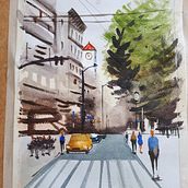 Mi Proyecto del curso: Paisajes urbanos en acuarela. Pintura em aquarela projeto de paulasaldana - 08.09.2020
