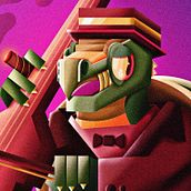 Mi Proyecto del curso: Ilustración geométrica con volumen, Tortuga tocando cello en una banda de jazz. Traditional illustration, and Vector Illustration project by Santiago Martínez - 09.09.2020