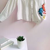 Mi Proyecto del curso: Diseño de moda: pintura y bordado sobre prendas. Painting, Fashion Design, Embroider, DIY, Upc, cling, and Textile Design project by dalilastextil - 09.12.2020