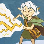 Thunderwave - Nyxeria. Traditional illustration, Character Design, and Gouache Painting project by Sara Ferreras García - 09.13.2020