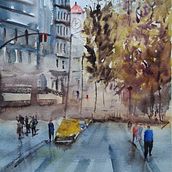 My project in Urban Landscapes in Watercolor course. Un proyecto de Pintura a la acuarela de CASSANDRA ANDERSON - 13.09.2020