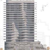 wave tower. Architectural Illustration, and Architecture project by Mennatullah Mostafa - 09.14.2020