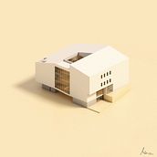 Low poly Render. Centro Tecnológico Bretón, Salamanca.. 3D, Architecture, Digital Architecture, 3D Design, Architectural Illustration, 3D Modeling, and ArchVIZ project by Mario Sebastián González Corral - 09.15.2020