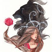 My final project "Beauty and the Beast" . % anna_papan tarafından hazırlanan Çocuk İllüstras, onu, Kolaj, Sulubo, Ve a Resim projesi - 09.16.2020