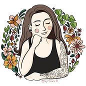 My project in Illustrated portraits with botanical elements course. Digital Illustration, and Traditional illustration project by Thais Queiroz - 09.18.2020