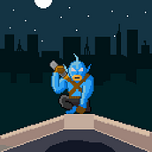 Vigilante Dragón Celeste. Character Animation, and Pixel Art project by Manuel Briceño - 09.18.2020