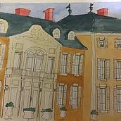 Mi Proyecto del curso: Dibujo arquitectónico con acuarela y tinta. Architecture project by gvanessarg22 - 09.18.2020