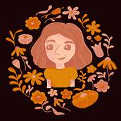 Meu projeto do curso: Retrato ilustrado com elementos botânicos. Digital Drawing, and Traditional illustration project by Laura Caetano - 09.18.2020