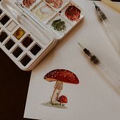 Mushroom . Un proyecto de Pintura a la acuarela de Vanessa Reynolds - 18.09.2020