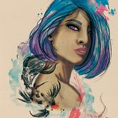 Mi Proyecto del curso: Retrato ilustrado en acuarela. Watercolor Painting project by Diabany Carrasquillo - 09.20.2020