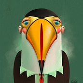 El Tucán Trabajador. Traditional illustration, and Digital Illustration project by paolamicottigg - 09.20.2020