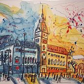 Mein Kursprojekt: Architektonische Zeichnung mit Aquarell und Tinte. Un proyecto de Pintura a la acuarela de martin_boettcher_85 - 21.09.2020