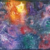 Final project_Modern Watercolor Techniques_Galaxy. Un progetto di Pittura ad acquerello di aurelie_d - 21.09.2020