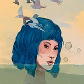 LA DAMA AZUL. Digital Illustration project by Mampa García - 09.21.2020