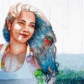 Mi Proyecto del curso: Retrato ilustrado en acuarela. Un progetto di  di Cecilia Rivera - 07.01.2021