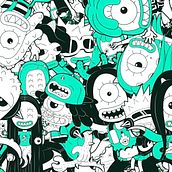 Treehouse Monsters. Un proyecto de Br, ing e Identidad, Creatividad, Dibujo, Dibujo digital, Dirección de arte, Diseño de personajes, Ilustración tradicional, Ilustración digital e Ilustración vectorial de Loor Nicolas - 22.09.2020