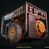Low Poly Portable Generator realizado durante el curso "Creación de props realistas para videojuegos". 3D, 3D Modeling, and Video Games project by David Sánchez - 09.23.2020