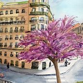 Edificio de Madrid, Plaza de la Encarnación. Watercolor Painting project by Isabel Alario - 09.24.2020