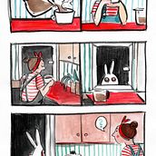 Short novel about coffee monster. Een project van Traditionele illustratie van Kasia Rożek - 24.09.2020