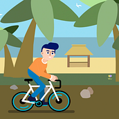 Un café y a pedalear!. 2D Animation, Character Animation, and Motion Graphics project by Aina Gutierrez Adsera - 10.03.2020