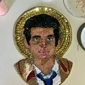 Meu projeto do curso: Retratos bordados com pedrarias. Embroider project by Cláudia Mendes - 09.25.2020