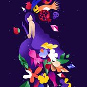 My project in Flat Illustration with Photoshop course / Persephone. Projekt z dziedziny Ilustracja c i frowa użytkownika adela_kandr - 28.09.2020