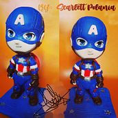 Capitan America Version Chibi. Sculpture project by Scarlett Polanía Creaciones - 09.30.2019