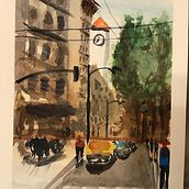 My project in Urban Landscapes in Watercolor course. Watercolor Painting project by Kamilla Krysinska-Przygocka - 09.30.2020