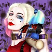 Harley Quinn Digital Portrait . Desen de portret și Desen digital de Rodrigo Diaz - 09.29.2020