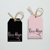 Rediseño logo. Creación de etiqueta propia y bolsa. Tienda ropa "Rosa Alegre". Logo Design, Graphic Design, and Packaging project by Noelie Tomas Cervera - 10.01.2020