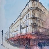 My project in Architectural Sketching with Watercolor and Ink course. Watercolor Painting project by thibault_drillon_1 - 10.02.2020