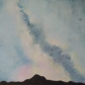 Galaxia con los pies en la Tierra. Watercolor Painting project by Nicolle Celis - 10.02.2020