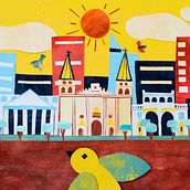 Los pajaritos que alegran el cielo tapatío.. Un projet de Illustration traditionnelle, Collage et Illustration jeunesse de Alicia González - 03.10.2020