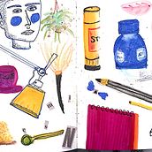 Dibujos hechos durante el confinamiento en Chile. Drawing project by Angela Torti - 10.04.2020