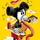 Robot Mickey. Traditional illustration, Digital Illustration, and Vector Illustration project by Lucía Ezquerra - 10.04.2020