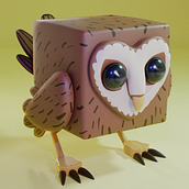 Búho Cubito. Un proyecto de 3D y Diseño de personajes 3D de Alba Pérez - 12.06.2020