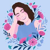 Meu projeto do curso: Retrato ilustrado com elementos botânicos. Projekt z dziedziny R, sunek botaniczn, Ilustracja c i frowa użytkownika Priscila Marinho Bezerra - 05.10.2020