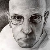 FMein Kursprojekt: Realistische Porträts mit Graphit Bleistift (Michel Foucault). Artistic Drawing project by ezra_gallagher - 10.06.2020