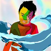 ilustracion olas. Un progetto di Arte concettuale, Disegno digitale, Character design e Illustrazione tradizionale di Cesar Gapa - 07.05.2020