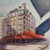 Mi Proyecto del curso: Dibujo arquitectónico con acuarela y tinta. Pintura em aquarela projeto de arteslide - 27.04.2021