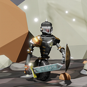 Modelado Personajes Low Poly :  Medievil Bot. . Un progetto di 3D, Progettazione 3D e Character design 3D di David Belda Muñoz - 08.10.2020