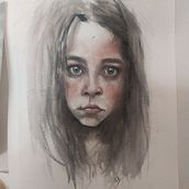 Watercolor girl. Fine Arts, Drawing, and Watercolor Painting project by Antonio Fdez - 10.08.2020